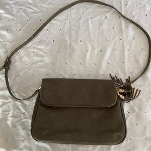 Olive Green Leather Crossbody Bag